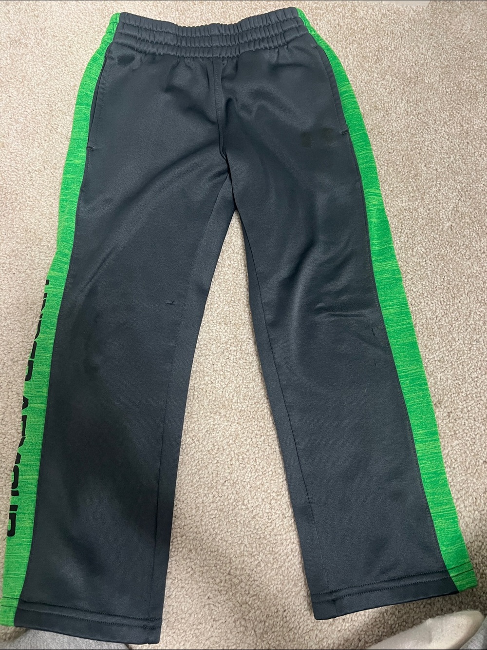 Under Armour Black Joggers with Green Side Panels